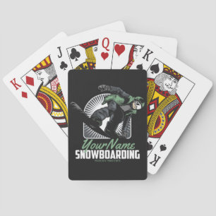 Personalised Snowboarding Snow Boarder Shredding Playing Cards