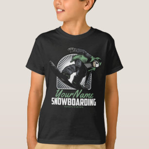 Personalised Snowboarding Snow Boarder Shredding T-Shirt