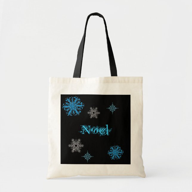 personalised snowflake bag. tote bag (Front)