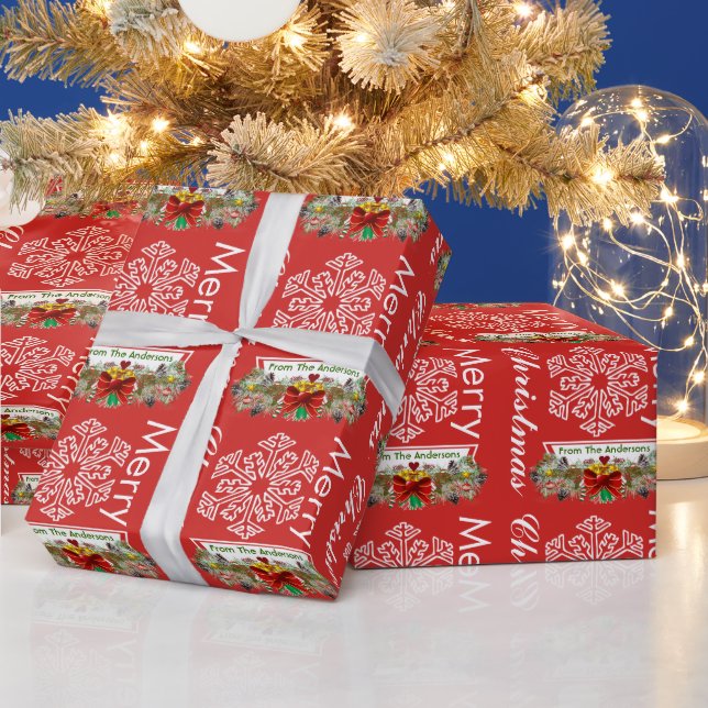 Personalised Snowflake Holiday Wrapping Paper (Holidays)