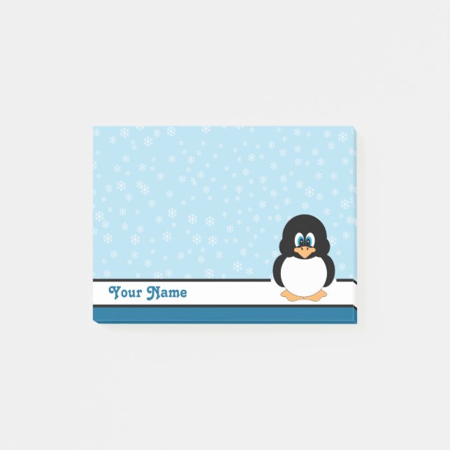 Personalised Snowflake Penguin Post-it® Notes (Front)