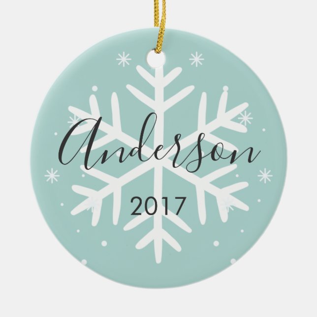 Personalised Snowflake Photo Christmas Ornament (Front)