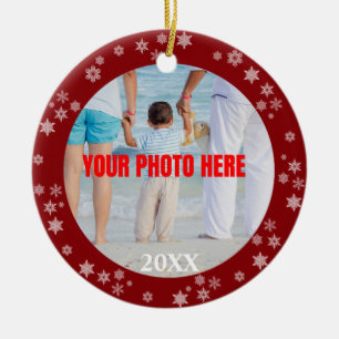 Personalised Snowflaked Bordered Christmas Ceramic Tree Decoration