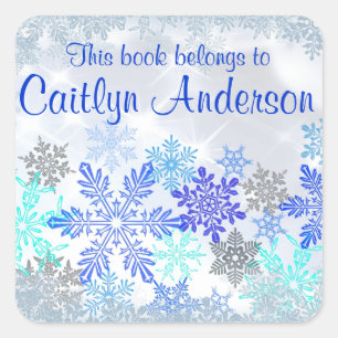 Personalised Snowflakes Bookplate Sticker