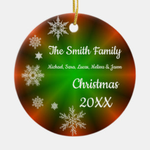 Personalised Snowflakes Christmas Keepsake Ceramic Tree Decoration