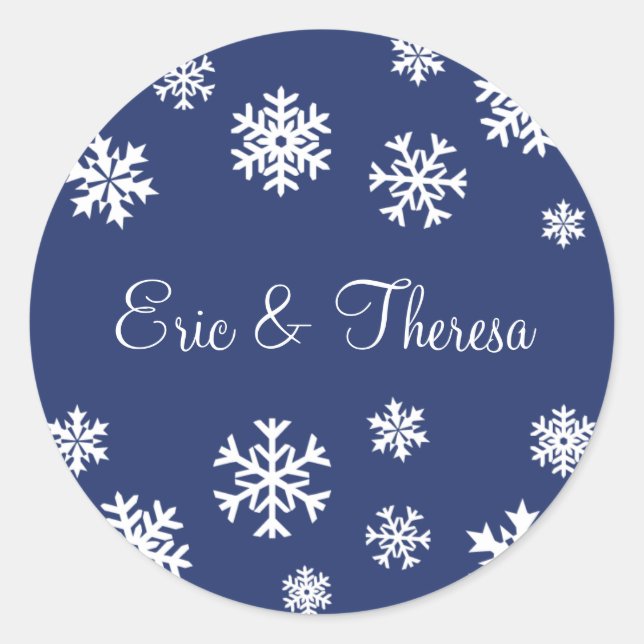 Personalised Snowflakes Envelope Sticker Seal (Front)