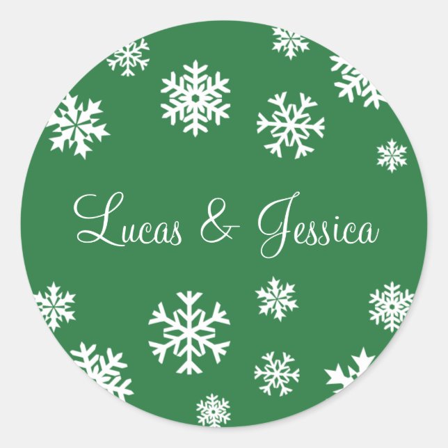 Personalised Snowflakes Envelope Sticker Seal (Front)