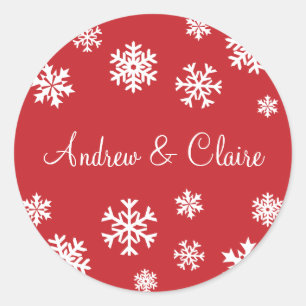 Personalised Snowflakes Envelope Sticker Seal