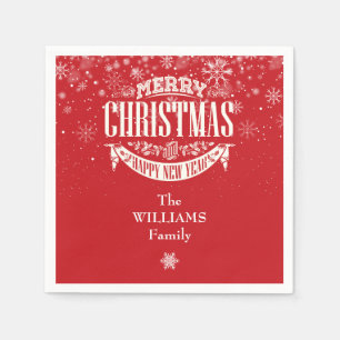Personalised Snowflakes Merry Christmas Napkin