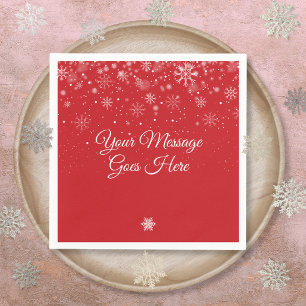 Personalised Snowflakes Merry Christmas Napkin