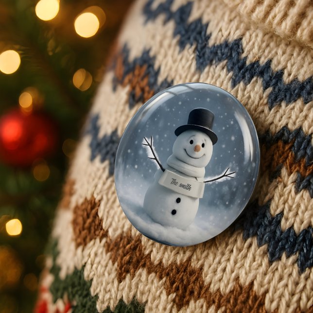 Personalised Snowman Button with Custom Scarf (Creator Uploaded)