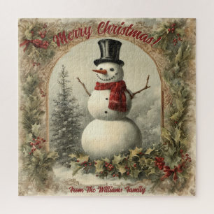 Personalised Snowman Christmas Jigsaw Puzzle