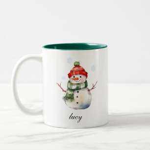Personalised Snowman Christmas Mug