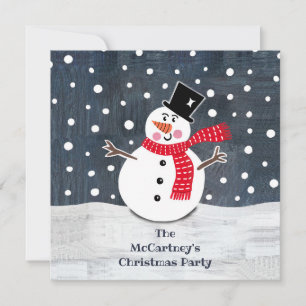 Personalised Snowman Christmas Party Invitation