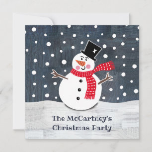 Personalised Snowman Christmas Party Invitation