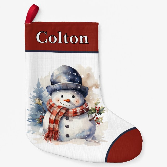 Personalised Snowman Christmas Stocking (Front)