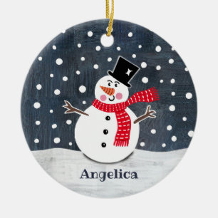 Personalised Snowman Christmas Tree Decoration