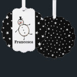 Personalised Snowman Christmas Tree Decoration Card<br><div class="desc">This personalised Christmas card features the Christmas Crew's Snowman Character.</div>