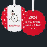 Personalised Snowman Christmas Tree Decoration Card<br><div class="desc">This personalised Christmas card features the Christmas Crew's Snowman Character.</div>
