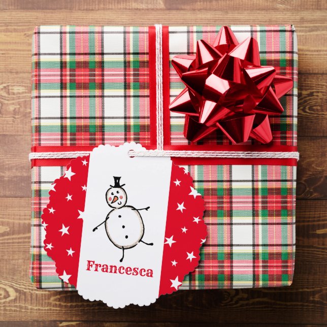 Personalised Snowman Christmas Tree Decoration Card (Insitu (Gift))