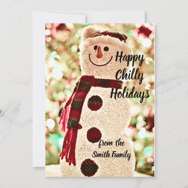 Personalised Snowman Holiday Card (Front)