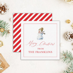 Personalised Snowman Holiday Gift Enclosure Card