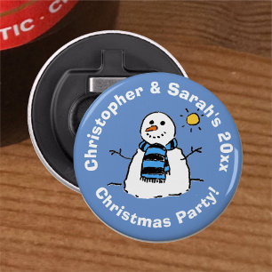 Personalised Snowman Image Christmas Party Bottle Opener