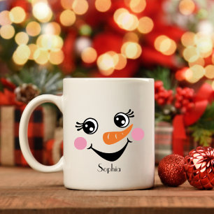 Personalised Snowman Mug with Custom Name
