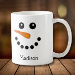 Personalised Snowman Mugs<br><div class="desc">Cute Custom Snowman Mug for the Holidays! Perfect for coffee or hot chocolate.</div>