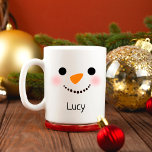 Personalised Snowman Mugs,Custom Christmas Mug<br><div class="desc">This adorable personalised snowman Christmas mug is Great for kids during the holiday season! Ideal for hot chocolate,  this festive mug showcases a cheerful holiday snowman design. Add a personal touch by customising it with a name,  making it a delightful gift for Christmas.</div>