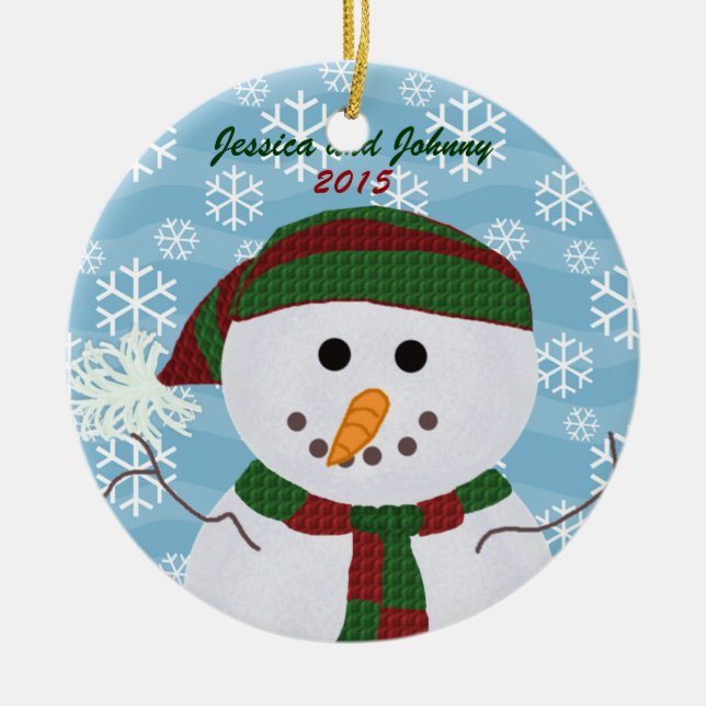 Personalised Snowman Ornament (Front)
