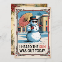 Personalised Snowman Sun Funny Vintage