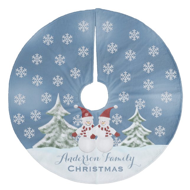 Personalised Snowman Tree Skirt (Front)