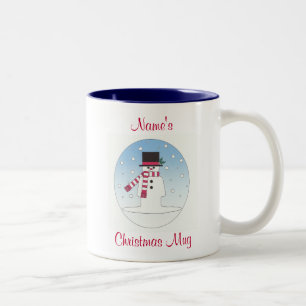 personalised snowman Two-Tone coffee mug