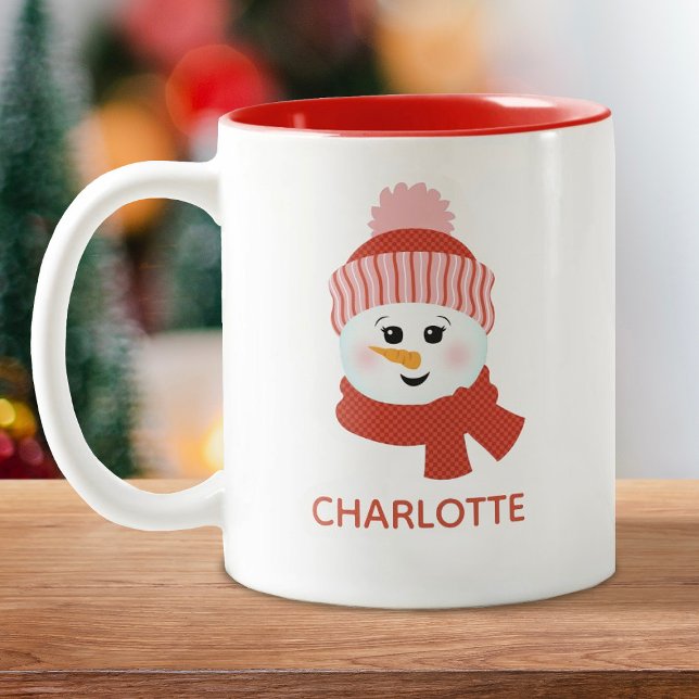 Personalised Snowman Two-Tone Coffee Mug (Creator Uploaded)