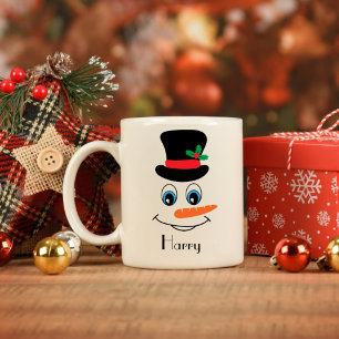 Personalised Snowman With Tophat Coffee Mug