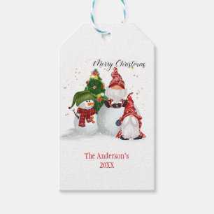 Personalised Snowmen Gnomes Christmas  Gift Tags