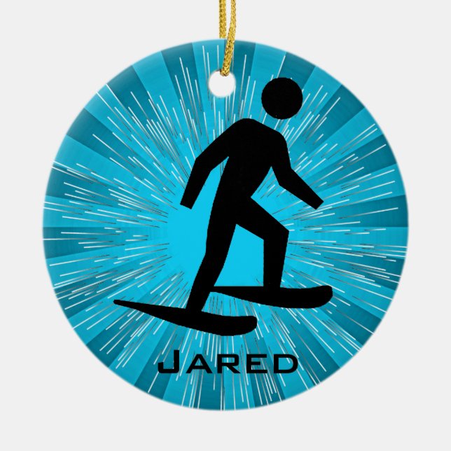 Personalised Snowshoeing Ornament (Front)