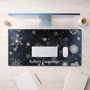 Personalised Snowy Evening Computer Desk Mat