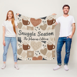 Personalised Snuggle Season Family Name Fleece Blanket