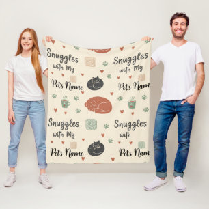 Personalised Snuggles with My Dog/Cat Christmas Fleece Blanket