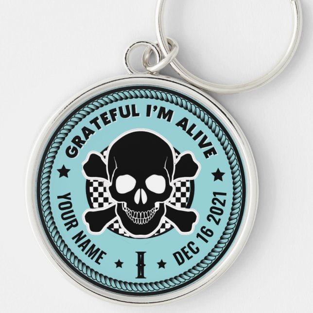 Personalised Sober Recovery Gift for Men Key Ring (Front)