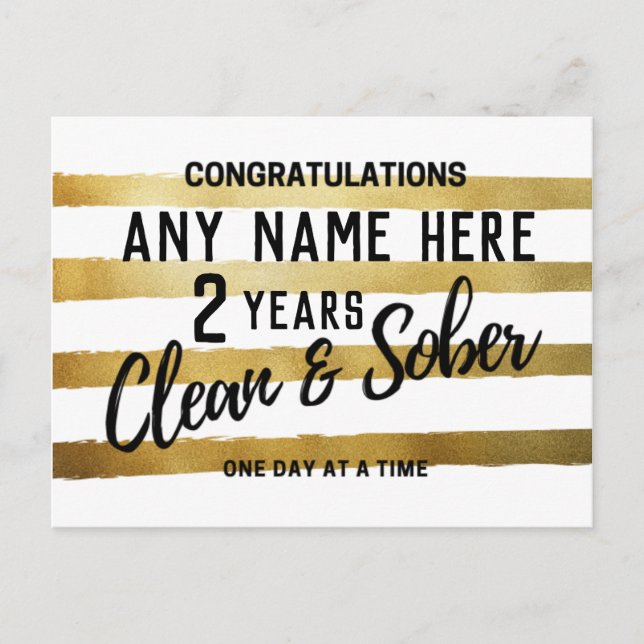 Personalised Sobriety Anniversary 12 step sober Postcard (Front)
