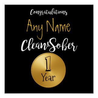 Personalised Sobriety Anniversary Birthday Poster