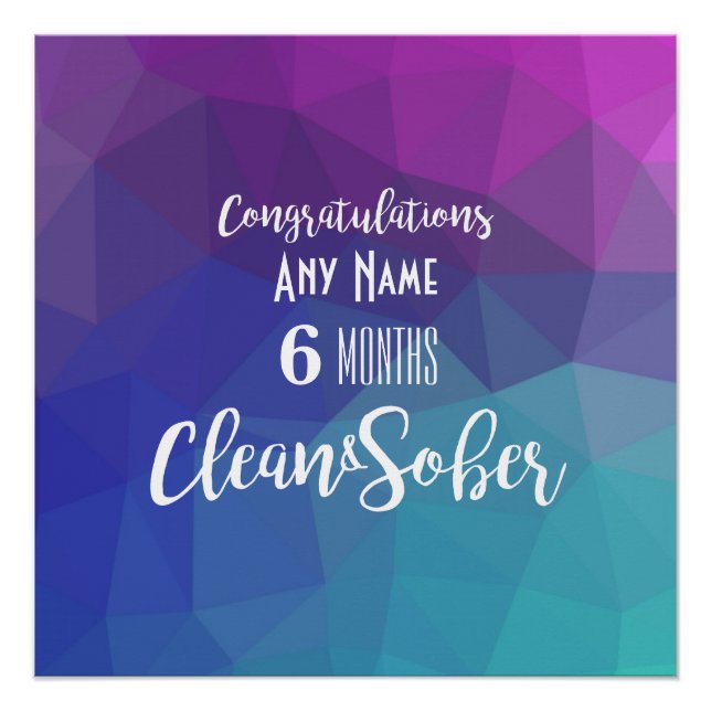 Personalised Sobriety Anniversary Birthday Poster (Front)