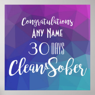 Personalised Sobriety Anniversary Birthday Poster