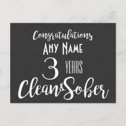 personalised sobriety birthday anniversary AA NA Postcard