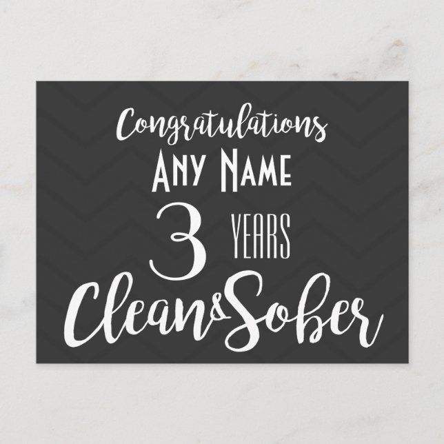 personalised sobriety birthday anniversary AA NA Postcard (Front)