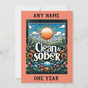 Personalised Sobriety Clean and Sober Milestone Holiday Card