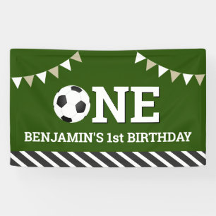 Personalised Soccer 1st Birthday Party Banner